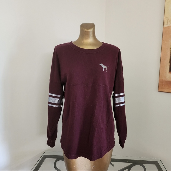 Pink Victoria Secrets Long Sleeve Sequined "Chicago Love Pink"  Sweatshirt Sz Sm - Picture 2 of 8